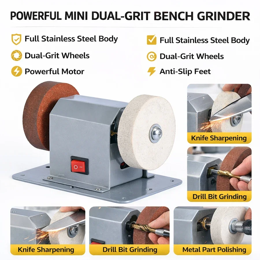 Power Tools Equipment - 미니 전기 벤치 그라인더 샤프너, 스테인리스