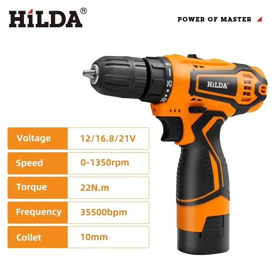 Power Tools You Must Have - HILDA 12V/16.8V 무선 드릴, LED 조명이